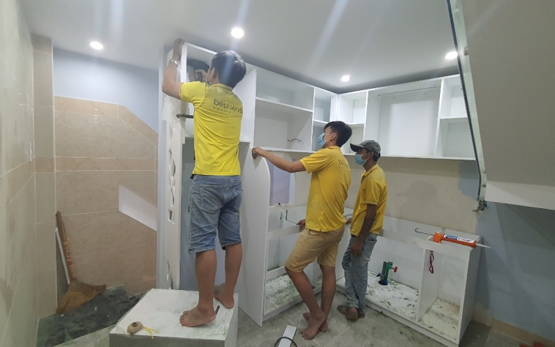 Thi Công Tủ Bếp Nhà Anh Trung Q10