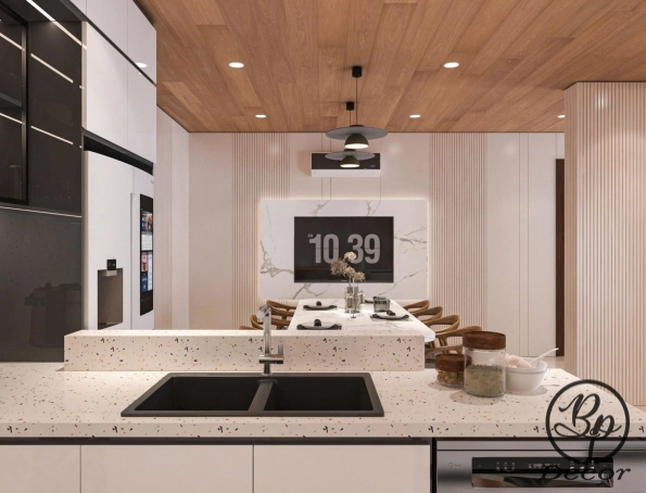 Thiết kế nội thất nhà bếp nhà anh Huy Bến Tre
